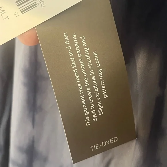 Pure Jill J Jill Top Elbow Sleeve Boatneck Tunic Blue Tie Dye Blouse L Tall NWT - Picture 3 of 12